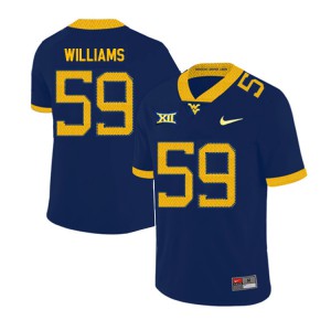 Mens West Virginia Mountaineers Luke Williams #59 Official 2019 Navy Jersey 311961-878
