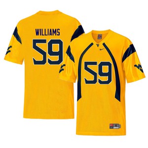 Men's West Virginia Mountaineers Luke Williams #59 University Retro Yellow Jersey 939950-849