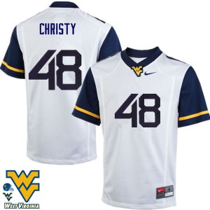 Mens West Virginia Mountaineers Mac Christy #48 Official White Jersey 990385-239