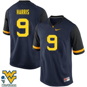 Men West Virginia Mountaineers Major Harris #9 Navy University Jerseys 828348-445