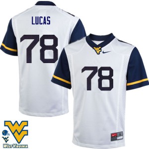 Men West Virginia Mountaineers Marquis Lucas #78 White Player Jersey 412345-879