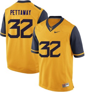 Mens West Virginia Mountaineers Martell Pettaway #32 Official Gold Jersey 466233-306