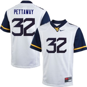 Mens West Virginia Mountaineers Martell Pettaway #32 White Embroidery Jerseys 406435-984