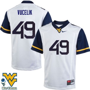 Men's West Virginia Mountaineers Matt Vucelik #49 Stitched White Jersey 469538-421