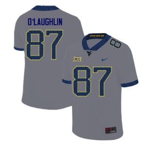 Men West Virginia Mountaineers Mike O'Laughlin #87 Gray 2019 Stitch Jersey 735531-608