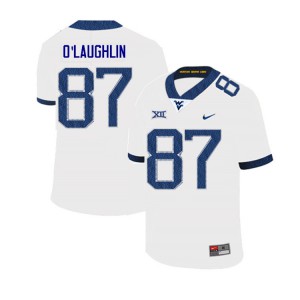 Men West Virginia Mountaineers Mike O'Laughlin #87 White Player 2019 Jerseys 522509-611