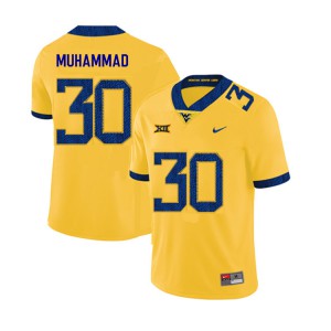 Men's West Virginia Mountaineers Naim Muhammad #30 Yellow 2019 Official Jerseys 267481-473