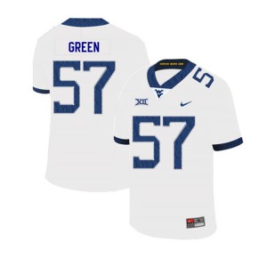 Men West Virginia Mountaineers Nate Green #57 White Embroidery 2019 Jersey 366114-600