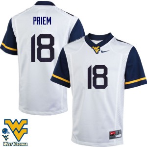 Men's West Virginia Mountaineers Nick Priem #18 White Stitched Jerseys 452345-658