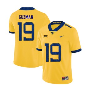 Mens West Virginia Mountaineers Noah Guzman #19 2019 College Yellow Jerseys 964889-452