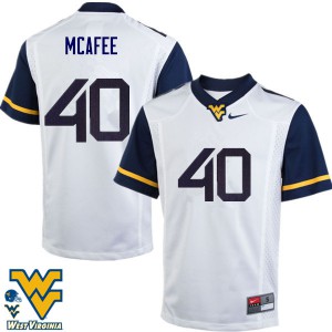 Mens West Virginia Mountaineers Pat McAfee #40 White College Jersey 971378-644