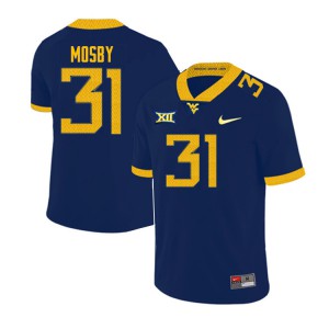 Men West Virginia Mountaineers Quamaezius Mosby #31 Stitched Navy Jersey 618496-106