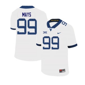 Men's West Virginia Mountaineers Quay Mays #99 White Official Jerseys 674367-696
