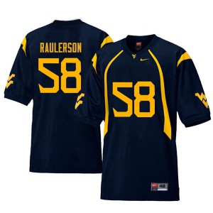 Men's West Virginia Mountaineers Ray Raulerson #58 Navy Retro Official Jersey 377476-365