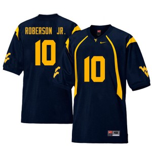 Men's West Virginia Mountaineers Reggie Roberson Jr. #10 High School Retro Navy Jerseys 830143-301