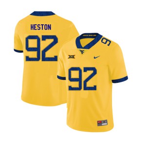 Mens West Virginia Mountaineers Rhett Heston #92 Yellow 2019 High School Jersey 697964-403