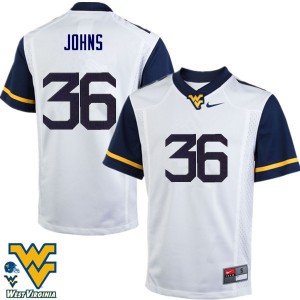 Mens West Virginia Mountaineers Ricky Johns #36 College White Jerseys 662503-897