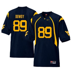 Men's West Virginia Mountaineers Rob Dowdy #89 Football Navy Retro Jerseys 823604-682