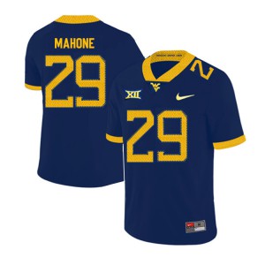 Mens West Virginia Mountaineers Sean Mahone #29 2019 Navy Embroidery Jersey 571176-785