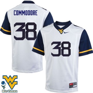 Men West Virginia Mountaineers Shane Commodore #38 Official White Jersey 851982-722