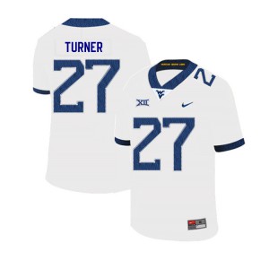Men West Virginia Mountaineers Tacorey Turner #27 White Official 2019 Jersey 486440-663
