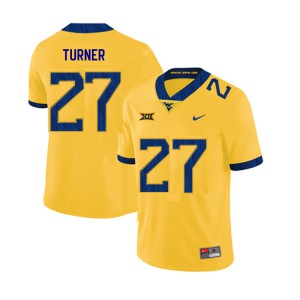 Mens West Virginia Mountaineers Tacorey Turner #27 Alumni Yellow 2019 Jersey 965894-267
