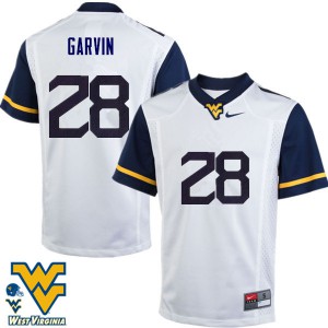 Mens West Virginia Mountaineers Terence Garvin #28 White Embroidery Jerseys 312723-675