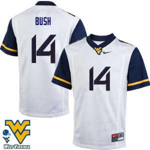 Men's West Virginia Mountaineers Tevin Bush #14 White University Jersey 371538-939