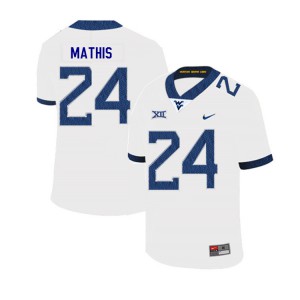 Men West Virginia Mountaineers Tony Mathis #24 White 2019 Official Jersey 464055-742