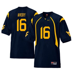 Mens West Virginia Mountaineers Toyous Avery #16 Retro Navy Player Jersey 603616-874