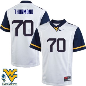 Men's West Virginia Mountaineers Tyler Thurmond #70 Football White Jersey 982513-696