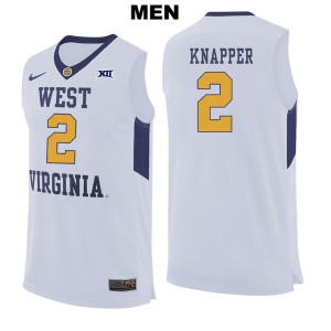 Mens West Virginia Mountaineers Brandon Knapper #2 Player White Jerseys 400220-189