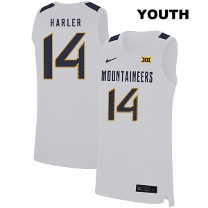 Youth West Virginia Mountaineers Chase Harler #14 Stitch White Jersey 627882-286