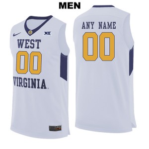 Men's West Virginia Mountaineers Custom #00 Stitched White Jerseys 449621-408