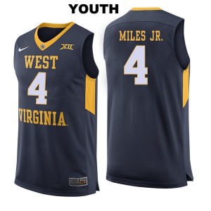 Youth West Virginia Mountaineers Daxter Miles Jr. #4 Navy Basketball Jersey 177064-276