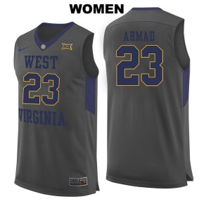 Women's West Virginia Mountaineers Esa Ahmad #23 Gray Player Jerseys 742685-356