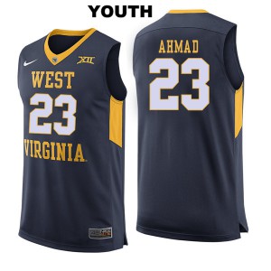 Youth West Virginia Mountaineers Esa Ahmad #23 Embroidery Navy Jerseys 466160-527