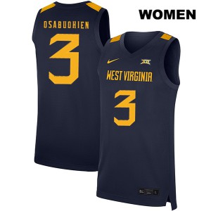 Women West Virginia Mountaineers Gabe Osabuohien #3 Navy NCAA Jerseys 112354-145