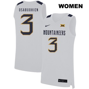 Women's West Virginia Mountaineers Gabe Osabuohien #3 Player White Jerseys 572953-367