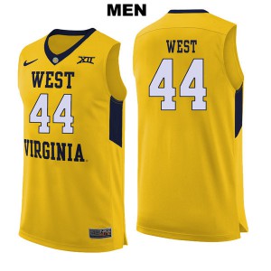 Men West Virginia Mountaineers Jerry West #44 College Yellow Jerseys 508504-105