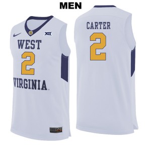 Men's West Virginia Mountaineers Jevon Carter #2 Official White Jersey 391227-503