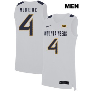 Men's West Virginia Mountaineers Miles McBride #4 College White Jerseys 282258-669