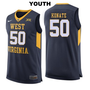 Youth West Virginia Mountaineers Sagaba Konate #50 Stitched Navy Jerseys 114145-209