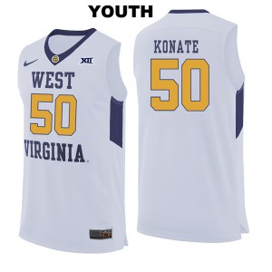Youth West Virginia Mountaineers Sagaba Konate #50 High School White Jerseys 347949-251