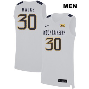 Men West Virginia Mountaineers Spencer Macke #30 Basketball White Jersey 397264-950