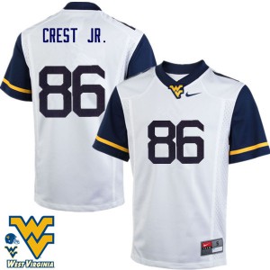 Men's West Virginia Mountaineers William Crest Jr. #86 White Embroidery Jerseys 667670-980