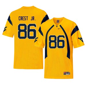 Mens West Virginia Mountaineers William Crest Jr. #86 Yellow Football Retro Jerseys 363270-614