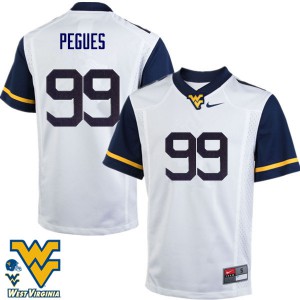 Mens West Virginia Mountaineers Xavier Pegues #99 NCAA White Jersey 839576-447