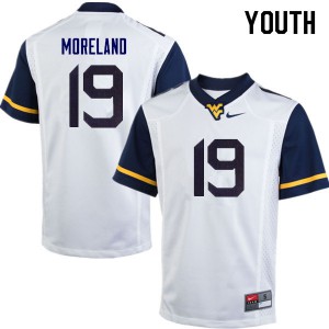 Youth West Virginia Mountaineers Barry Moreland #19 White Alumni Jerseys 642736-126