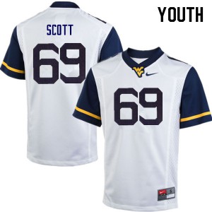 Youth West Virginia Mountaineers Blaine Scott #69 NCAA White Jerseys 922563-850